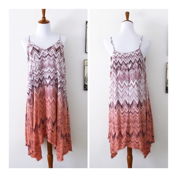 Chevron print Rose Ombré Trapeze dress NWT - Picture 6 of 8